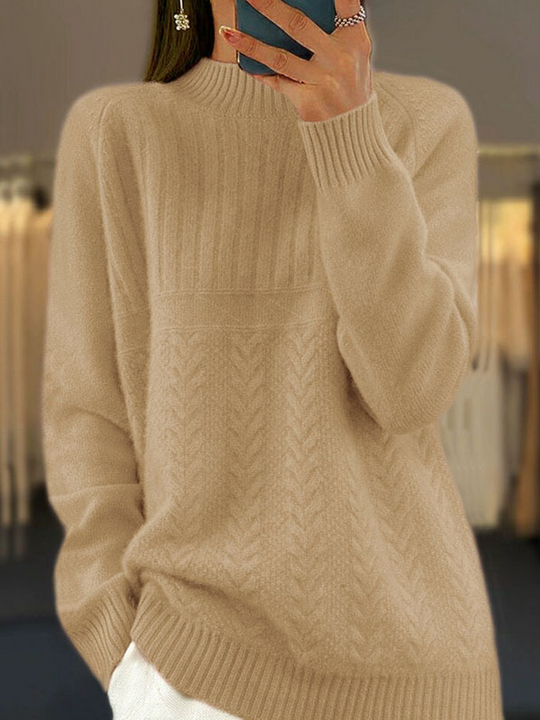 Long Sleeve Ribbed Half Turtleneck Pullover Sweater