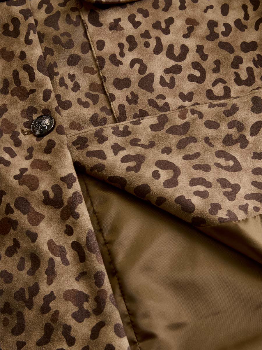 Vintage Leopard Print Eco-suede Jacket
