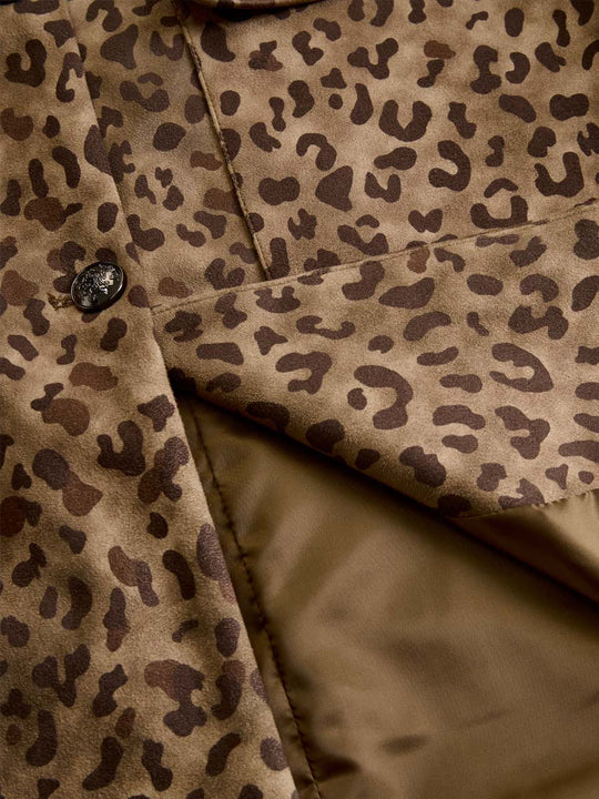 Vintage Leopard Print Eco-suede Jacket