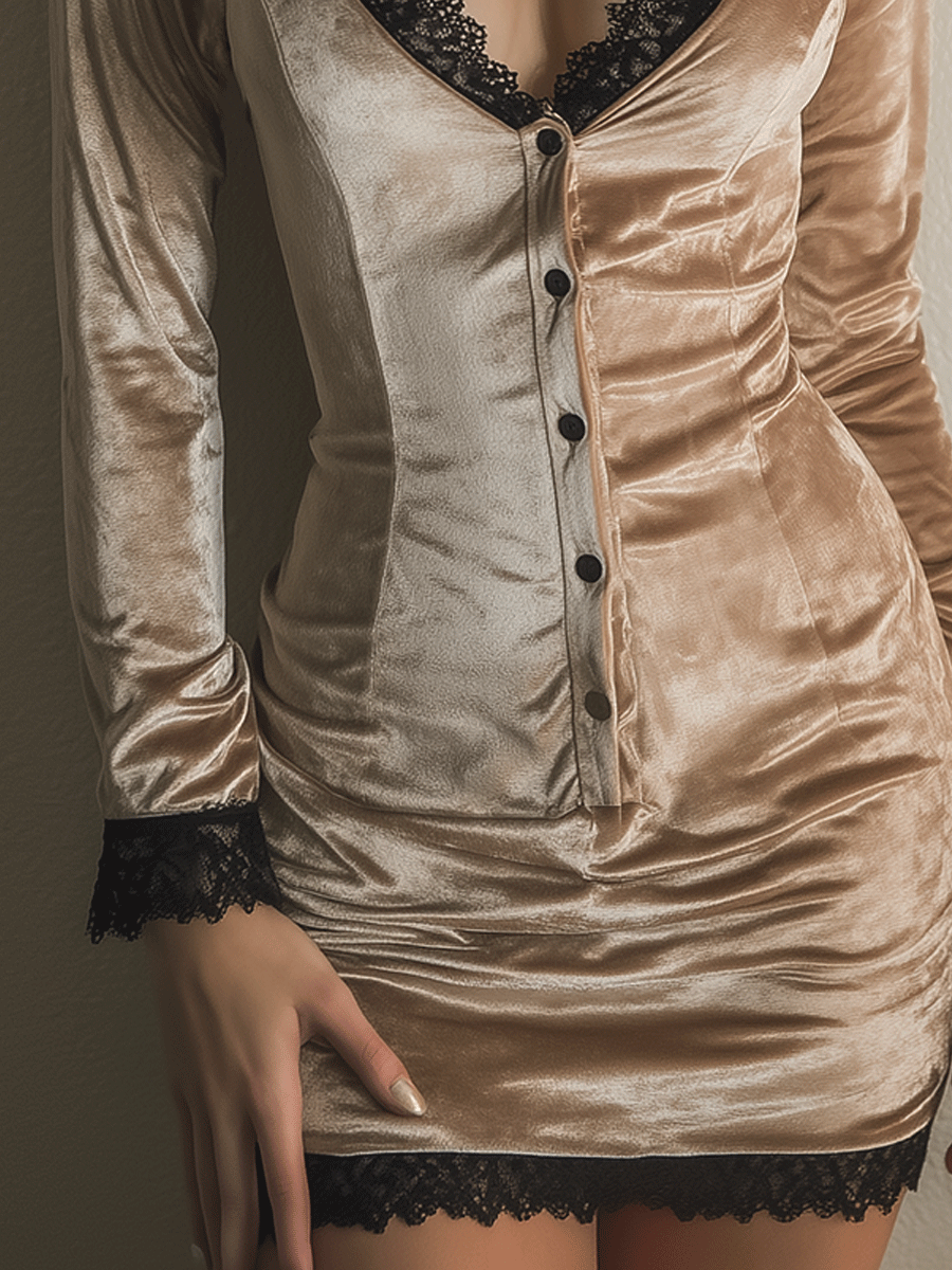 Gold Vintage Baroque Mini Dress