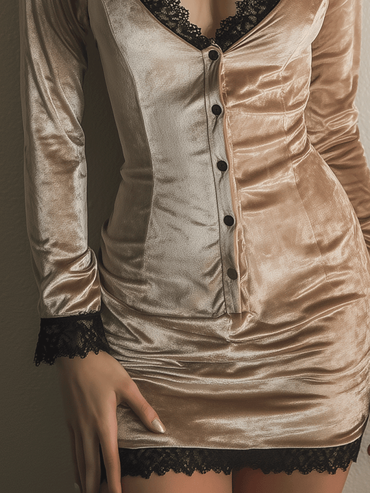 Gold Vintage Baroque Mini Dress