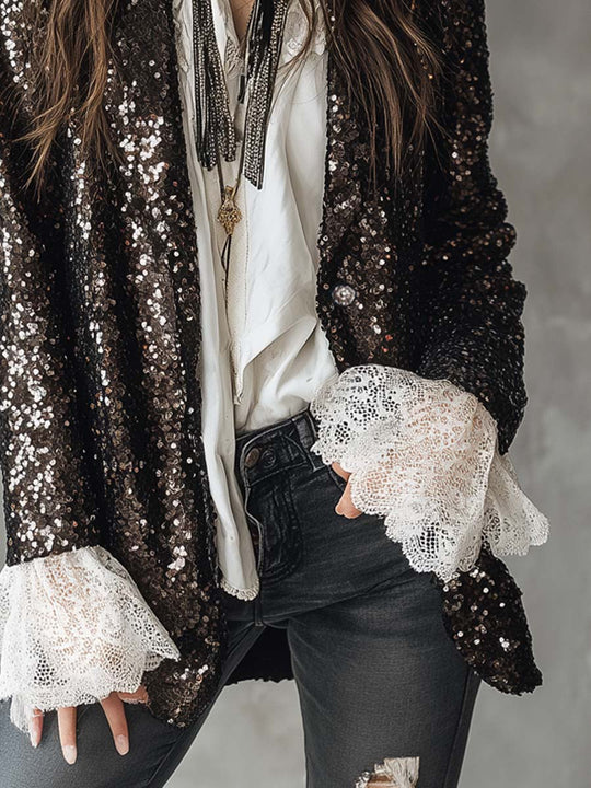 Retro Sequined Casual Jacket