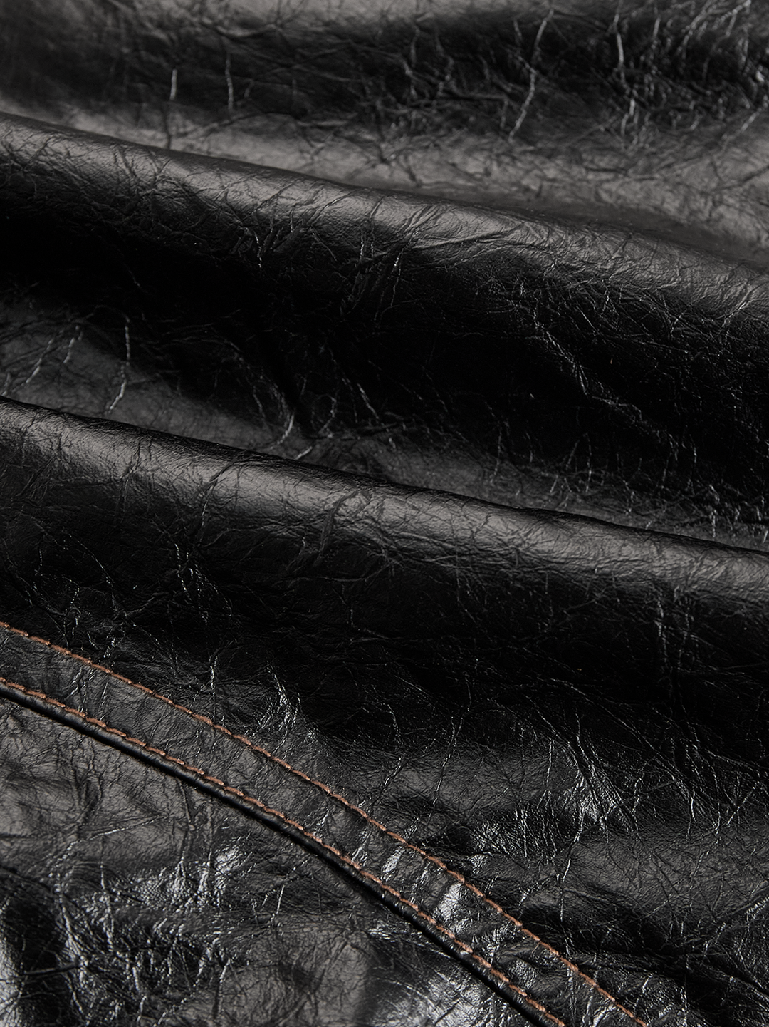 Retro Stand Collar Metal Button Pu Jacket