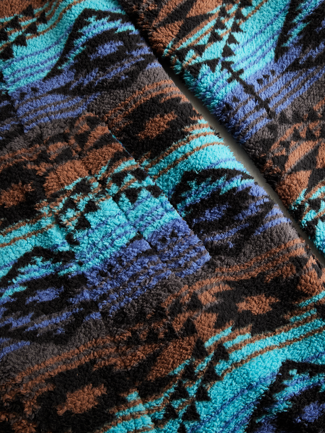 Retro Boho Longline Tribal Print Wool Long  Coat