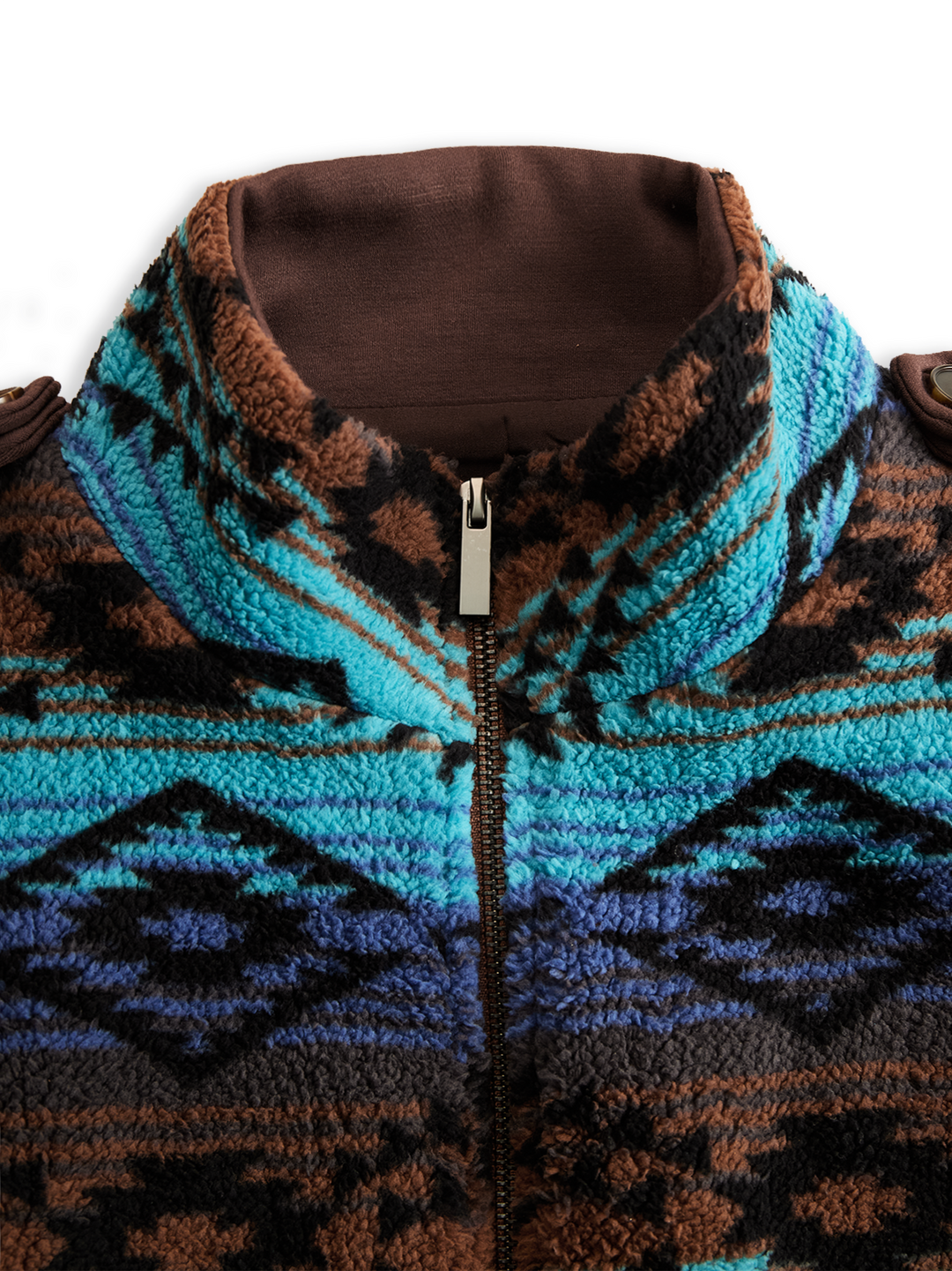 Retro Boho Longline Tribal Print Wool Long  Coat