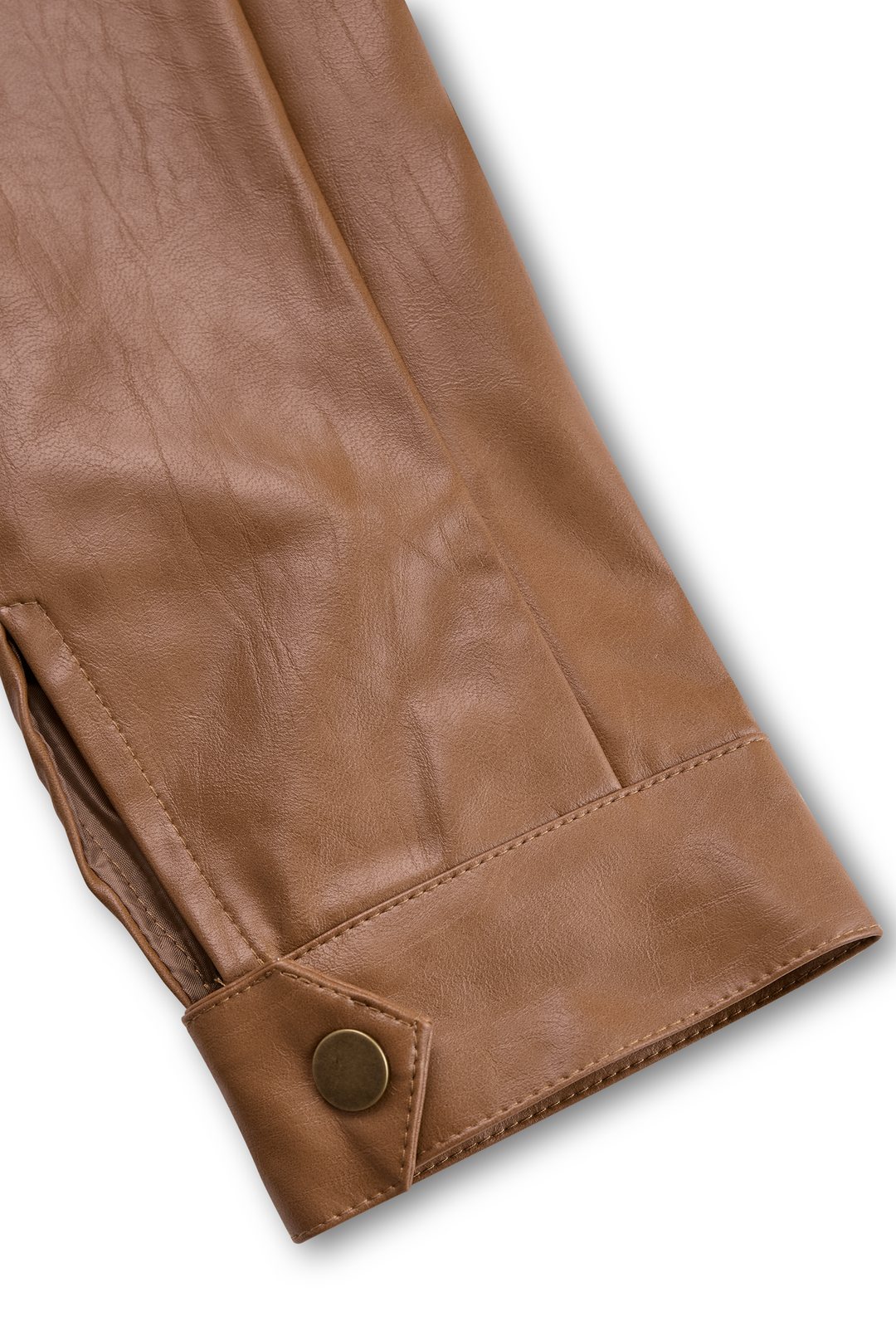 (clearance) Women's Vintage Lapel Zipper Faux Leather Jacket