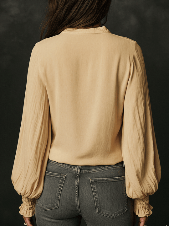 Casual Yellow Floral Embroidered Cotton Shirt