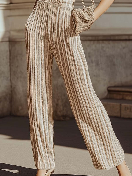 Chic Ribbed Knit Sleeveless Jumpsuit