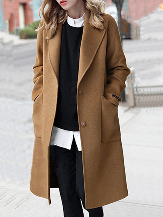 Double-Faced Long Loose Woolen Coat