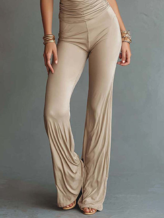 Bohemian Halter Ruched Stretch Knit Two-Piece Set