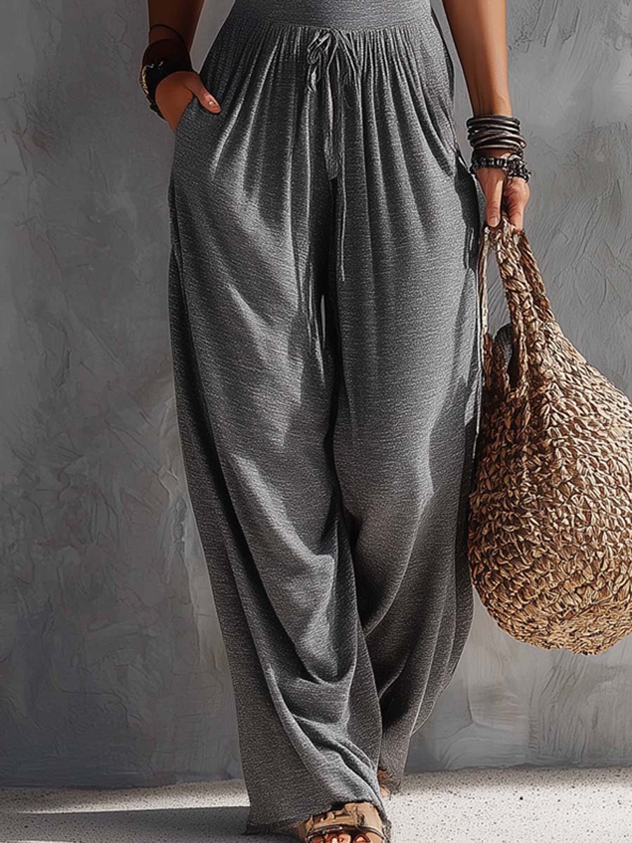 Bohemian Casual Cowl-Neck Jumpsuit
