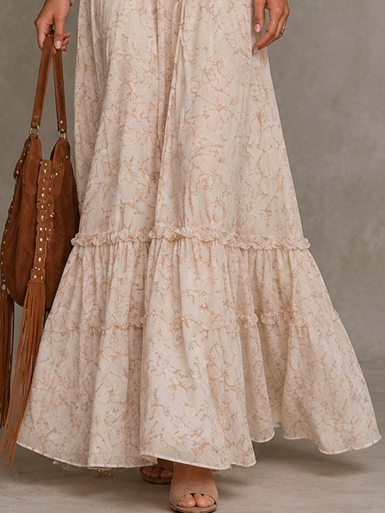 Bohemian Vacation Lace-up Maxi Dress