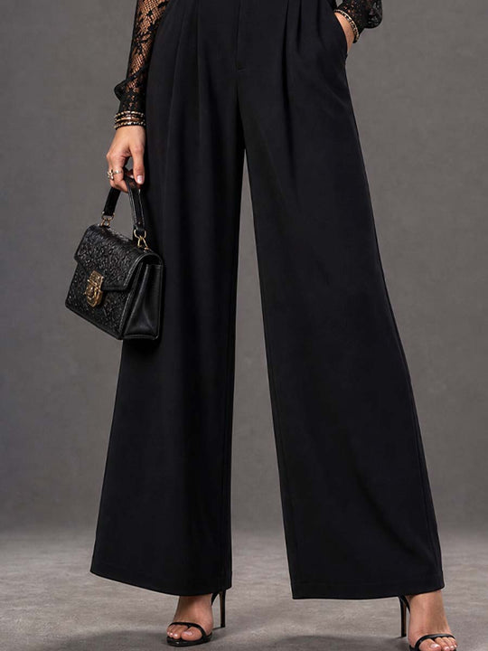 Vintage Stand-up Collar Lace Trim Jumpsuit