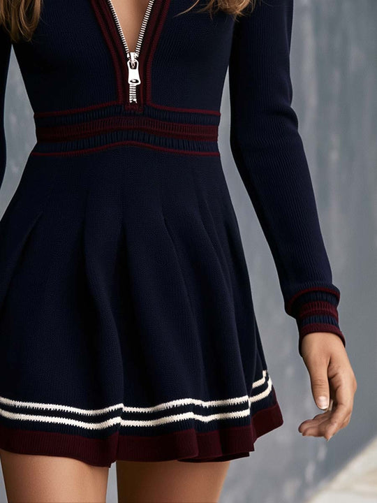 Retro Low-rise Frayed Trim Denim Mini Dress