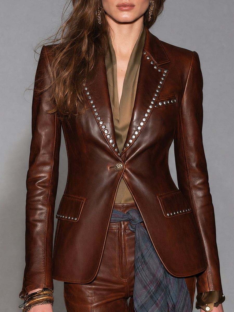 Desert Nomad Studded Leather Blazer