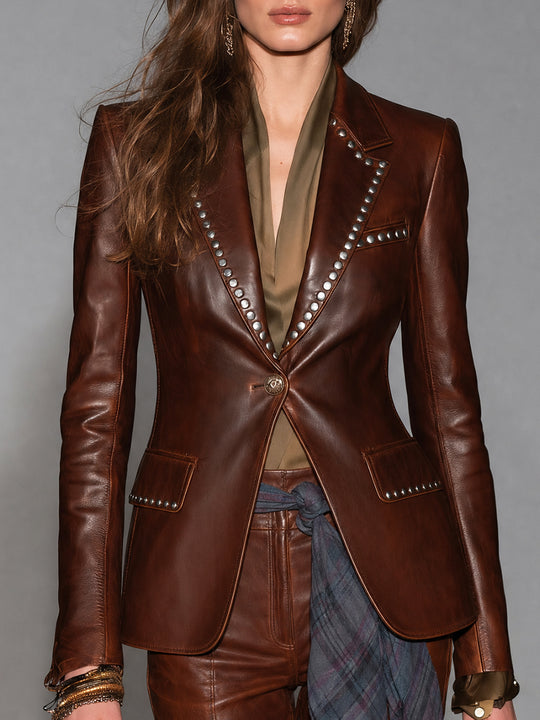 Desert Nomad Studded Leather Blazer