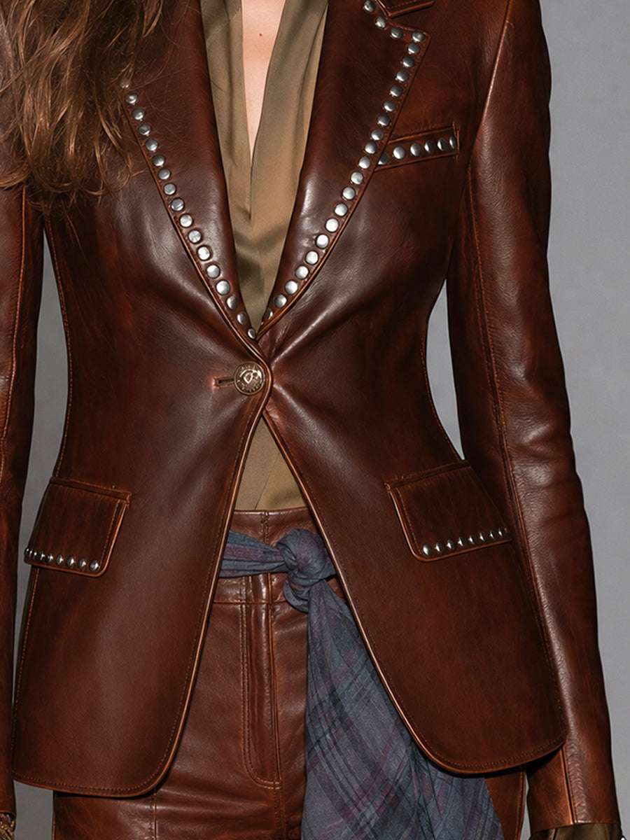 Desert Nomad Studded Leather Blazer