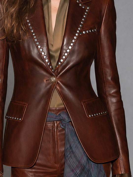 Desert Nomad Studded Leather Blazer
