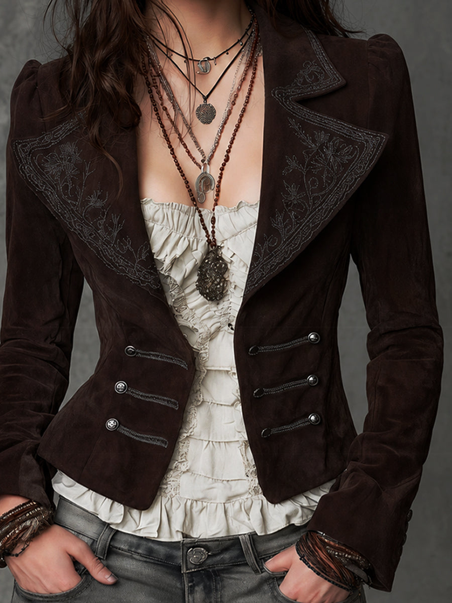 Sable Bohemian Embroidered Blazer