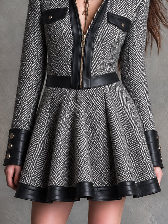 Nomad Noir Herringbone Moto Dress
