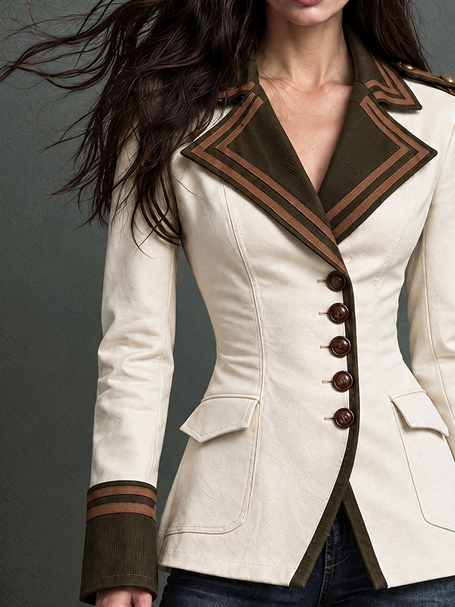 Ivory Nomad Western Piped Blazer