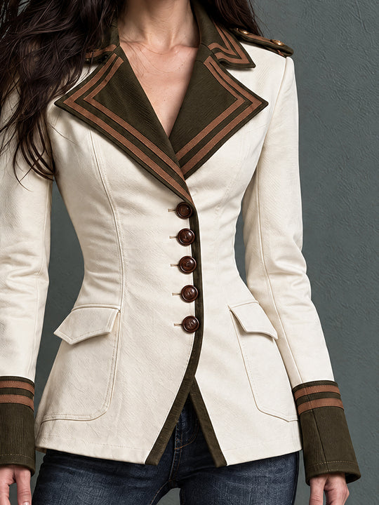 Ivory Nomad Western Piped Blazer