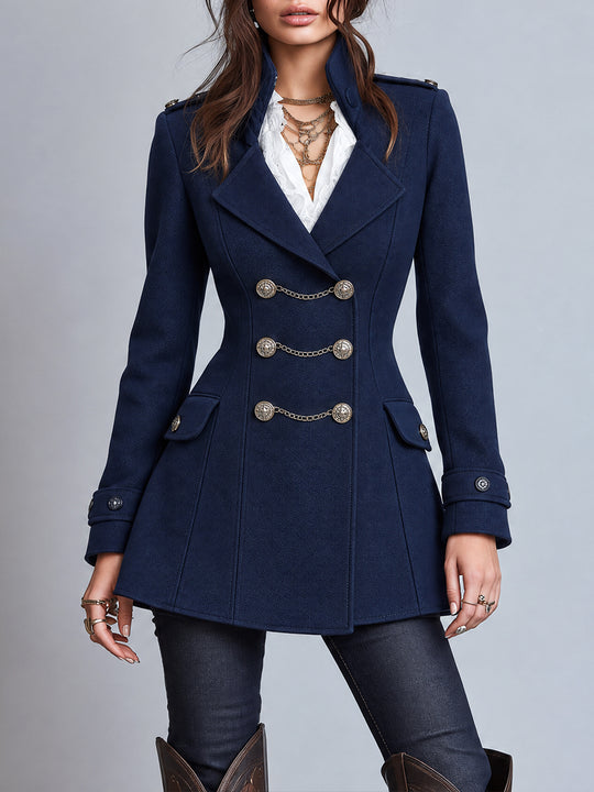 Vintage Bohemian Midnight Chain-Button Blazer