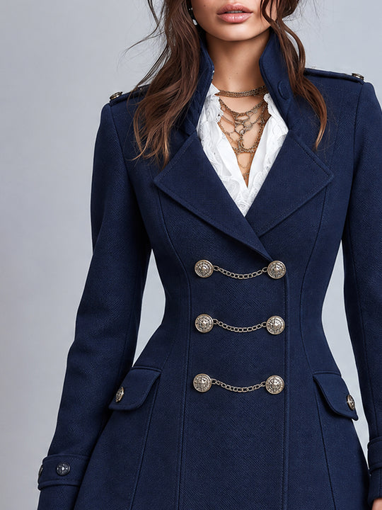 Vintage Bohemian Midnight Chain-Button Blazer