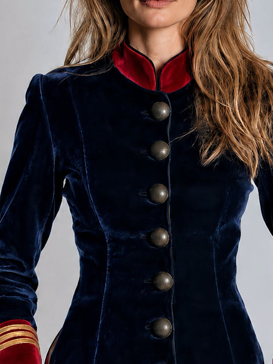 Vintage Antique Metal Button Regal Velvet Blazer