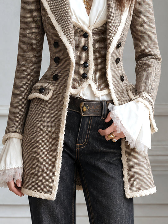 Vintage Bohemian Khaki Fringe Coat