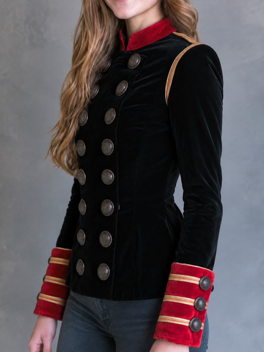 Vintage Royal Double Breasted Velvet Band Jacket