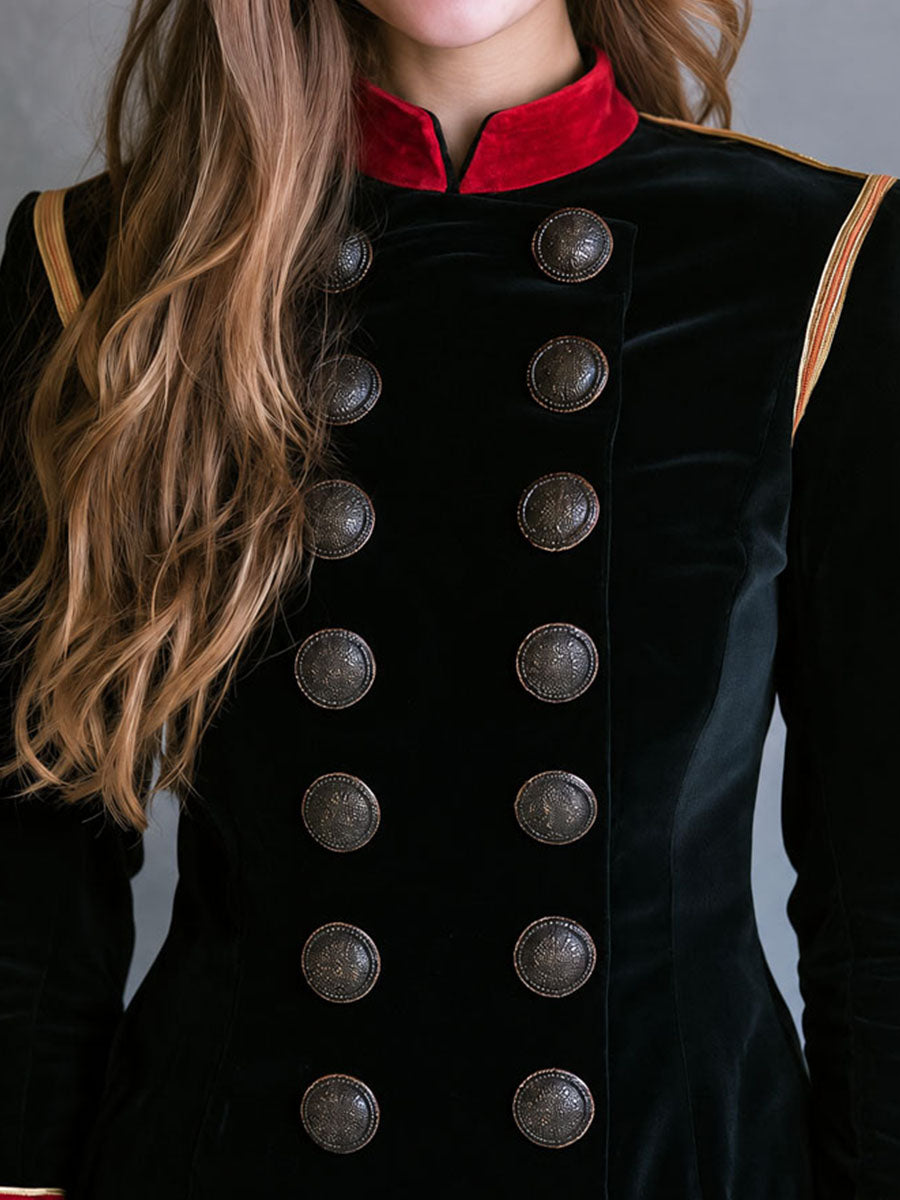 Vintage Royal Double Breasted Velvet Band Jacket