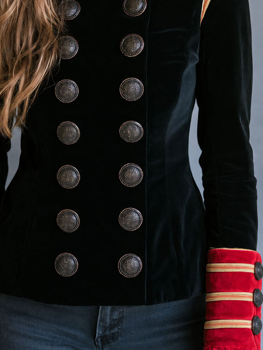 Vintage Royal Double Breasted Velvet Band Jacket