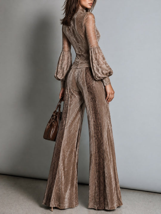Panel Taupe Textured Two-Piece Set
