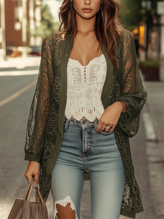 Bohemian Green Lace Shirts