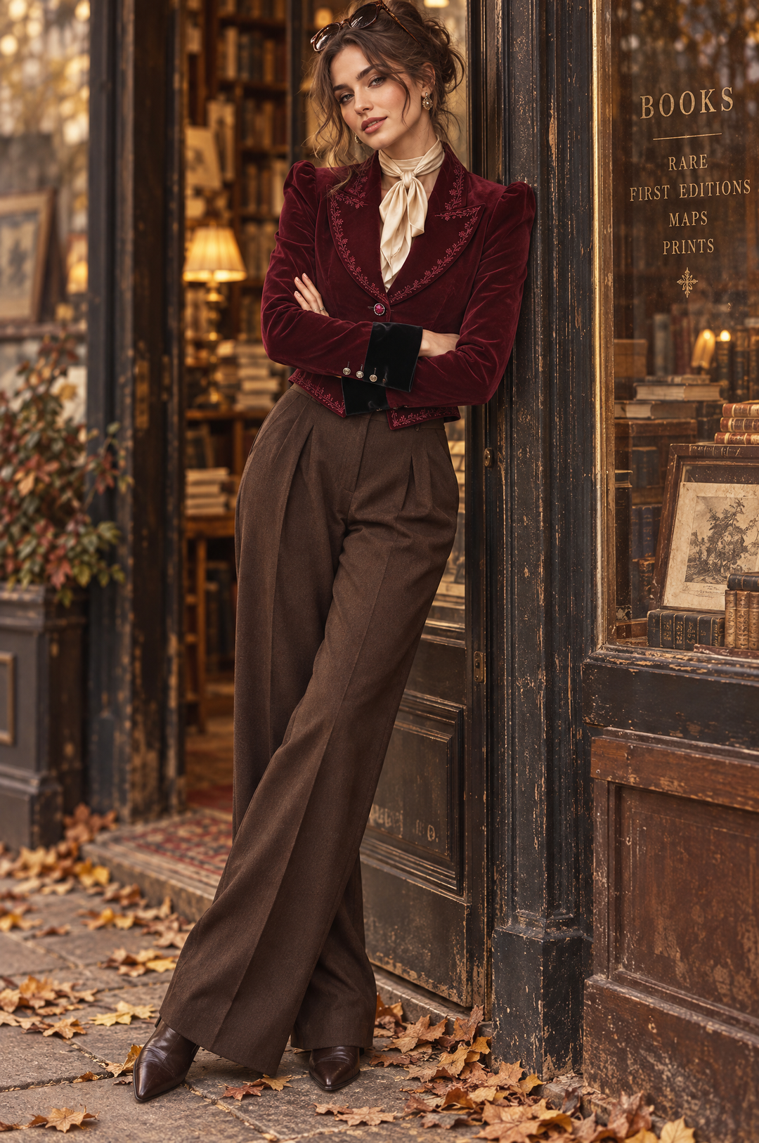 Quiet Luxury Velvet Embroidered Fitted Blazer With Peak Lapel