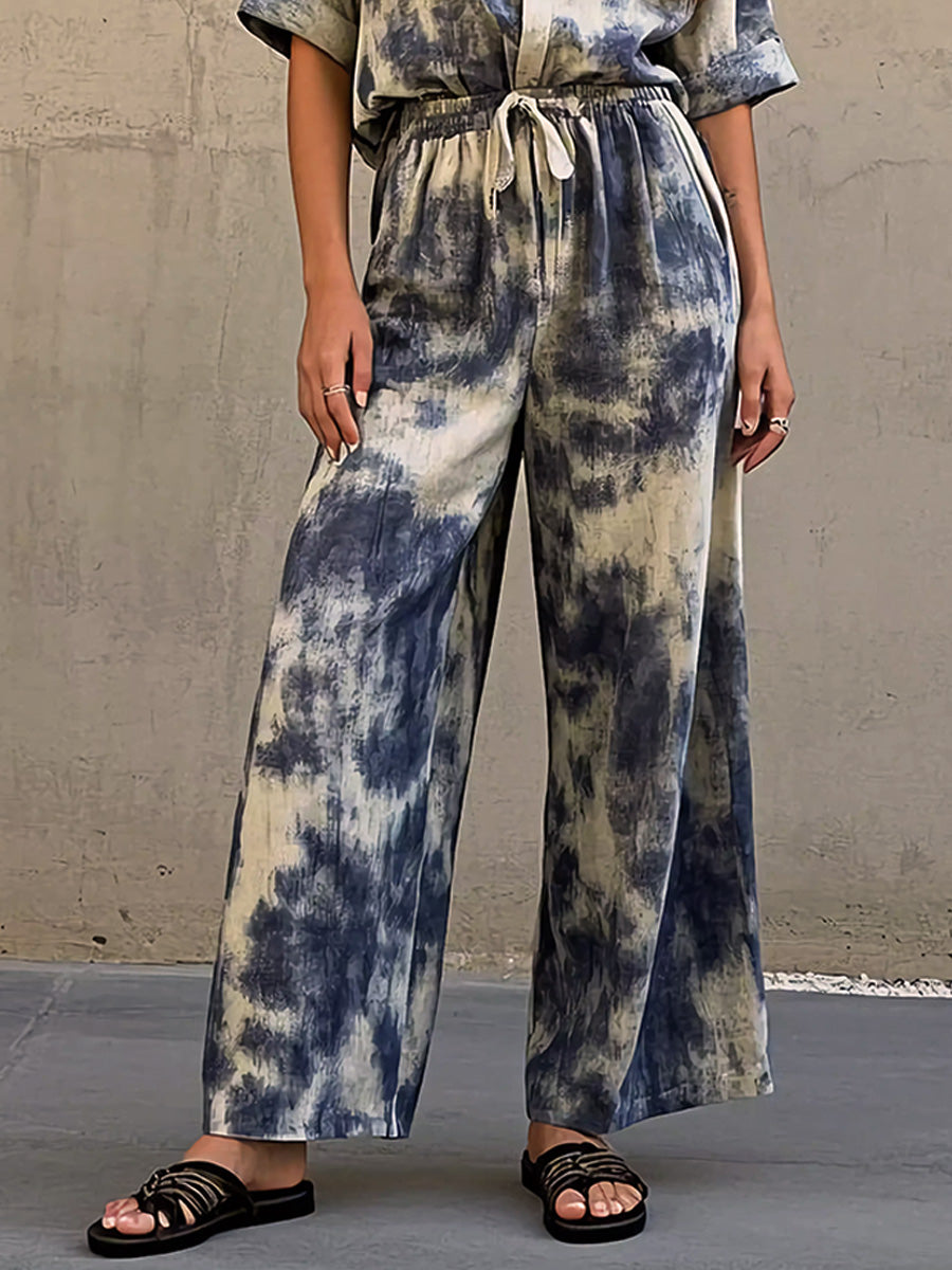 Casual Loose Tie-dyed Cotton Set