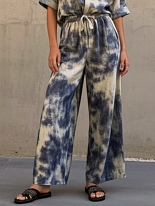 Casual Loose Tie-dyed Cotton Set