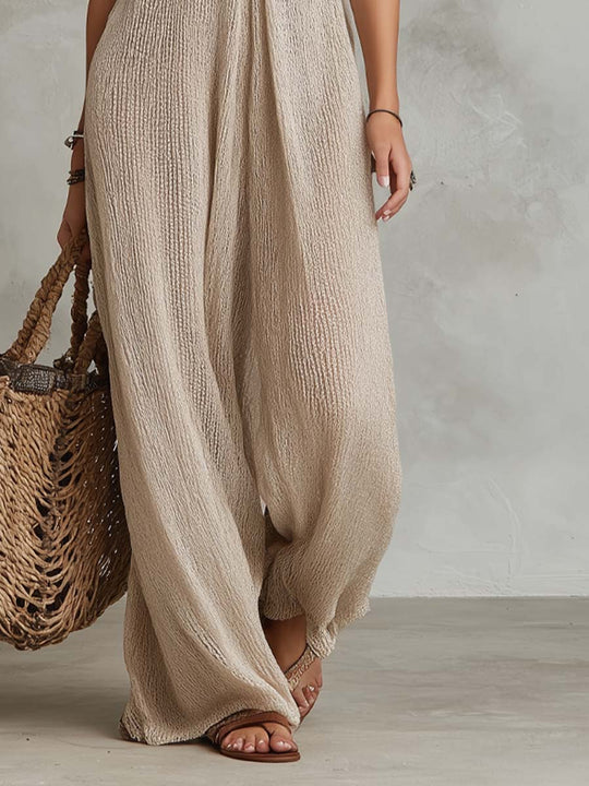 Retro V-neck Jumpsuit