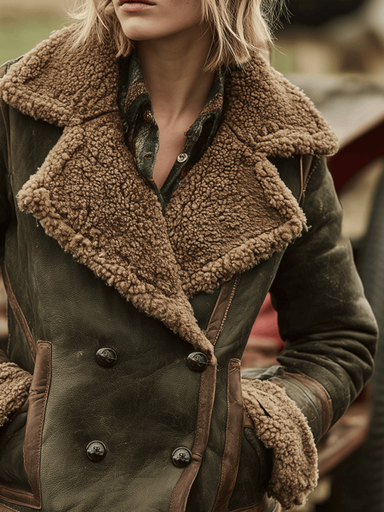 Retro Olive Green Explorer Warm Jacket