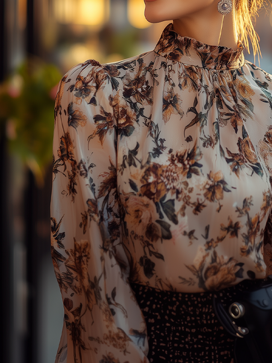 Golden Hour Vintage Floral Blouse