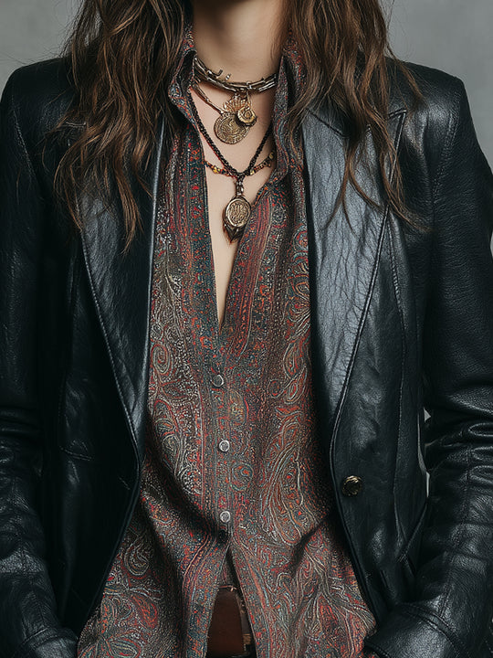 Retro Lapel Single-breasted Eco-friendly PU Blazer