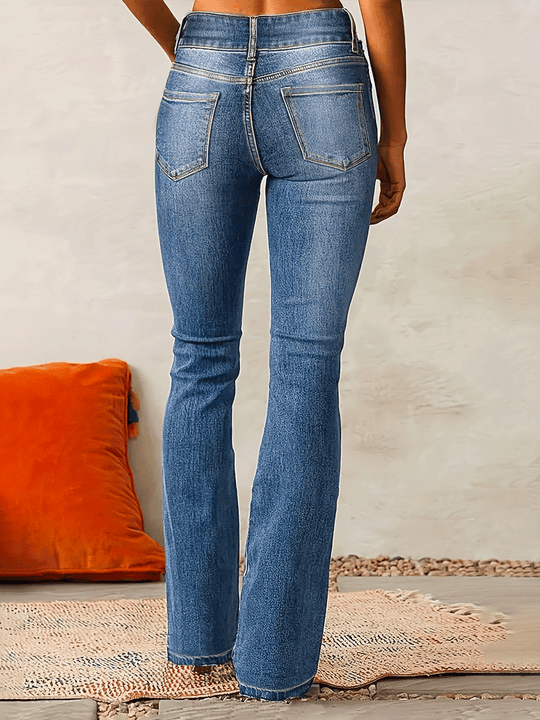 Vintage Stretch Washed Street Flared Jeans