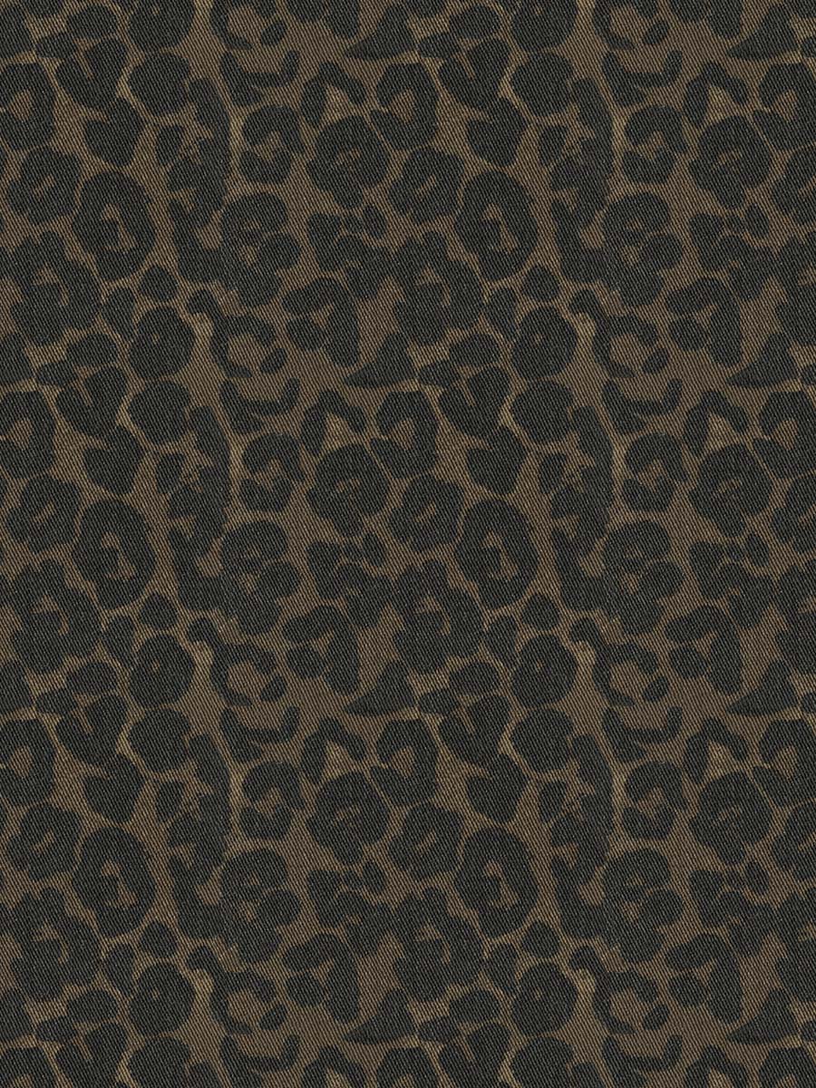 Vintage Distressed Leopard Print Zipper Denim Blouse