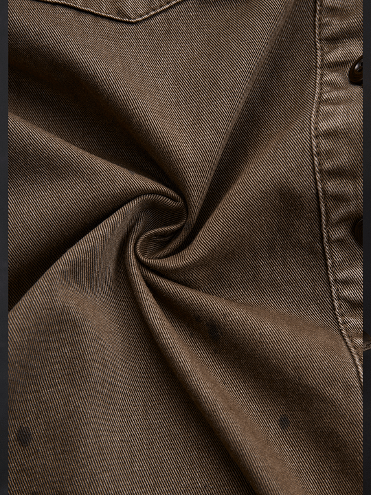 Vintage Washed Taupe Western Slim Fit Button-Down Shirt