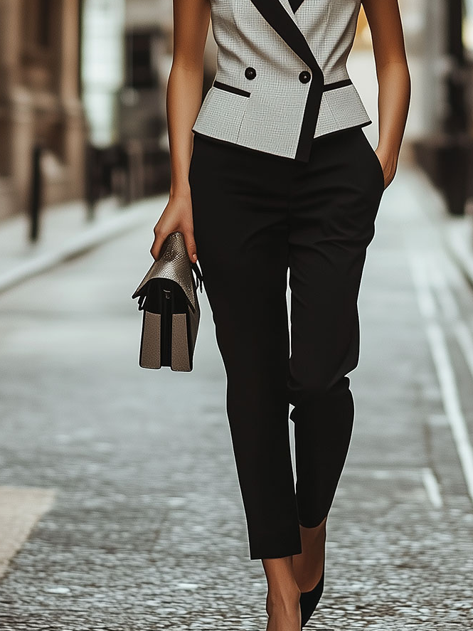 Chic Casual and Business Suit Vest and Pants Set