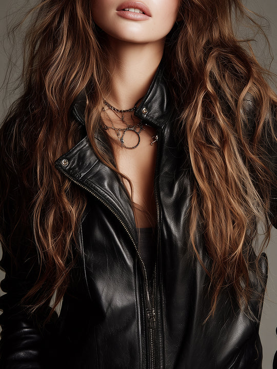 Retro Style Front-zip Stand-collar Eco-friendly PU Jacket