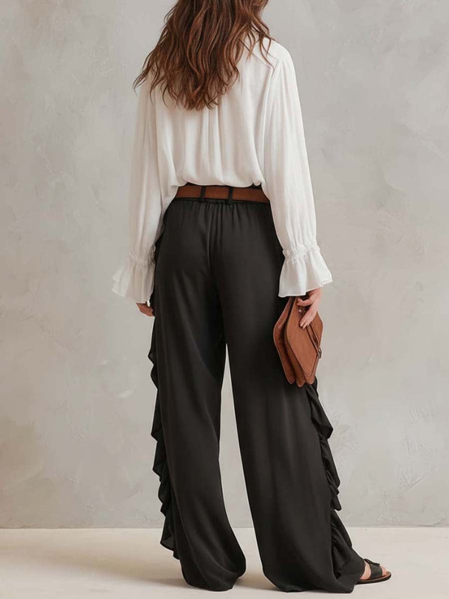 Ruffled Side Pants