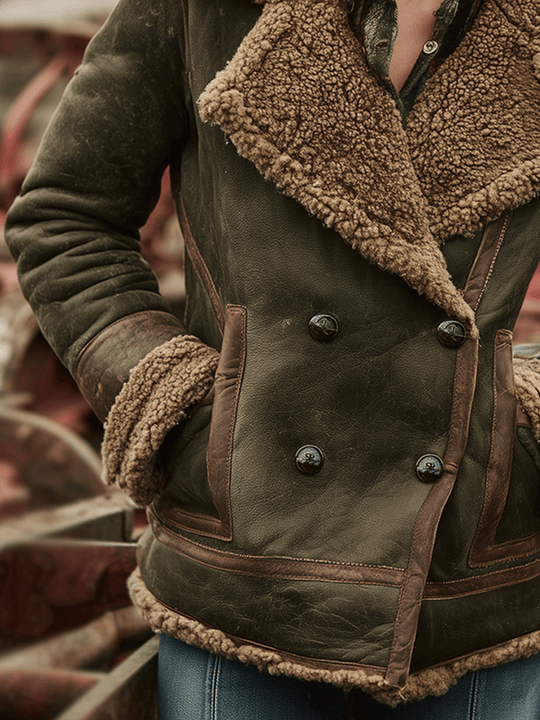 Retro Olive Green Explorer Warm Jacket