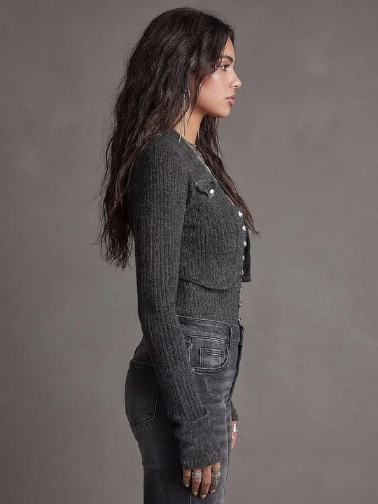 Elegant Vintage Knitted Vest And Cardigan Two-piece Set